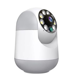 กล้องรักษาความปลอดภัยอินเตอร์เน็ตไร้สาย 2K HD กล้องเฝ้าระวังการป้องกันบ้านไร้สายกล้องเฝ้าดูเด็กสัตว์เลี้ยง 360 ° กล้อง IP ติดตามอัตโนมัติในเวลากลางคืน