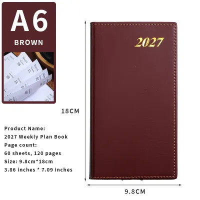 Efficiency Handbook 2027 Planner 12-Month Hardback Calendar Pocket Book Textured Cover - Smyth Sewn Binding Thikened Pages