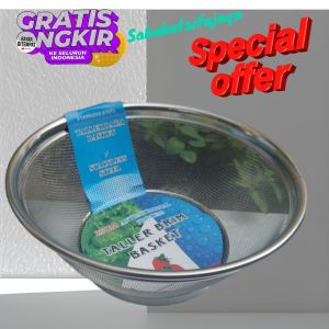 saringan stenlis serbaguna 25cm/baskom saringan