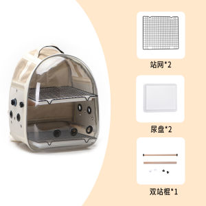 Double Layer Large Capacity Parrot Bird Cage Portable Breathable Tiger Skin Backpack Outing Bag for Adult And Young Birds