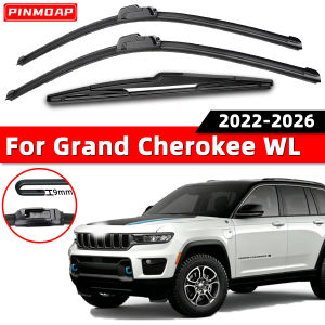 PINMOAP Suitable For Jeep Grand Cherokee WL 2022-2026 Wiper Blade Set 3PCS Front Rear Windshield Rubber Quiet Clear Vision