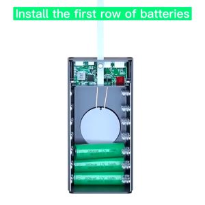 21*18650 Battery Storage Box with 4 Cable PD Fast Qi Wireless Charger Power Bank battery Holder Charging Box Shell Charge PD3.0 QC4.0 For Phone Charging