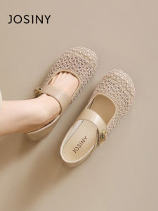 Josiny | Breathable Buckle Openwork Mary Jane Flat Sandals