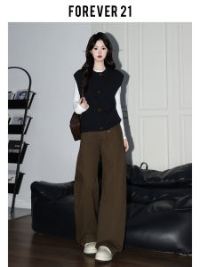 High Waist Wide Leg Casual Pants Womens Design Sensation Loose Fit Casual Trousers American Style Knife Shape Pants