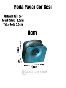 Roda Pintu Pagar Besi Cor | Roda Cor Besi Ukuran 6cm 7cm 8cm