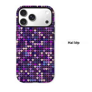 Ốp Điện Thoại iPhone Họa Tiết Ghép Hình Trái Tim Hai Lớp Chống Sốc Chống Xước Chất Liệu PC Mềm + TPU Chống Bụi Thiết Kế Chống Trượt
