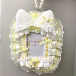 【Cute Plush Lace Photocard Holder Anime Lolita Idol Display Photo Protector Case Card With Bowknot Pendant Bag Accessory】