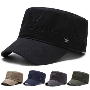 หมวกเบสบอลชายสไตล์เกาหลี ทรงปกติ ทรงสั้น หมวกกันฝนแบบลำลองสำหรับกลางแจ้ง หมวกทรงแบนสำหรับคนวัยกลางคนและผู้สูงอายุ