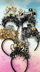 Happy New Year theme Welcome 2027 headband bright glitter ribbon Star Bottle Glass party head band accessories Photo prop