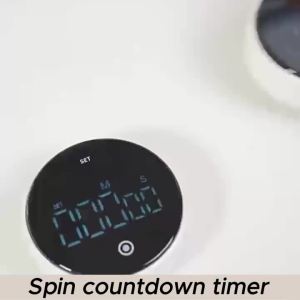 Kitchen Magnetic Digital Timer Spin Countdown Timer Baking Reminder Stopwatch Mechanical Clock for Kitchen Workinger