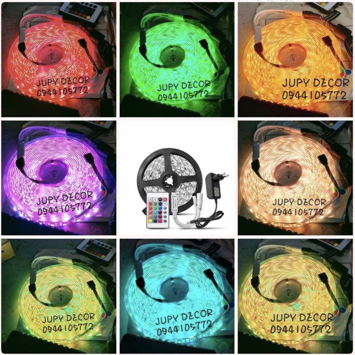 Dây LED dán RGB cuộn 5m điều khiển đổi màu đèn ánh sáng DC12V trang trí ...
