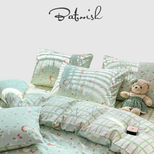 Pure Cotton Four-Piece Set Cartoon Duckling Pattern Student High-End Bedding Quilt Cover Sheet Pillowcase Duvet Cover