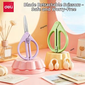 deli | Adjustable Portable Non-stick Safe Children Scissors