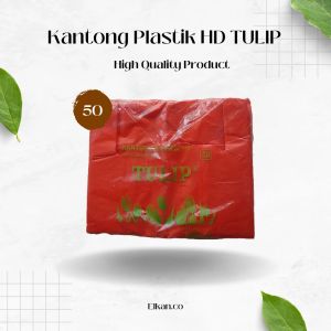 Kantong kresek plastik tulip ukuran 50 warna Merah Putih dan Hitam Kantong Plastik Serbaguna