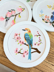 Bộ Đồ Dùng Thêu Trang Trí Hình Chim Hoa Phong Cách Cổ Điển DIY Họa Tiết Hoạt Hình Hình Tròn Cho Người Mới Bắt Đầu