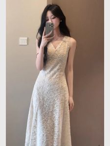DANTING | Elegant White Lace Dress Long