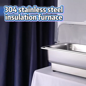 LENODI Stainless steel alcohol-heated buffet stove transparent flip-top design 9-13L capacity