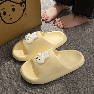 Cartoon Miffy Rabbit Slippers Womens Summer Indoor Outdoor Anti-Slip Thick Heel Soft Eva Shoe Odor Resistant Slip-On Flats
