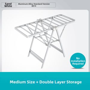 Hotata | Folding Drying Rack for Home Bedroom Balcony Blanket Drying Thick Aluminum Alloy