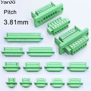 1Set Pitch 3.81mm 2P/3P/4P/5P/6P/7P/8P/9P/10P/12P/16P Pluggable Terminal Block Connector Wall Through Non Welding Plug 15EDGWC