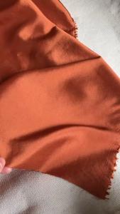 Vải Voan Tơ Bóng Màu Cam Nâu Khổ 1m5 - Chất Mỏng Rũ Bóng Nhẹ Không Giãn - May Lót Áo Kiểu