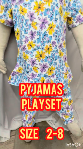 BAJU TIDUR BUDAK LELAKI PLAYSET BUDAK LELAKI BAJU TIDUR BUDAK PEREMPUAN SIZE 2-8 100% COTTON SET BAJU JALAN BUDAK