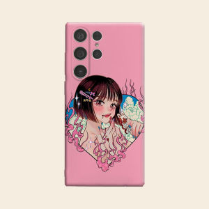 Pink Heart Anime Girl Luxury Fashion Full Lens Protective Case for Samsung Galaxy S26 S25 S24 A56 A36 Plus Ultra
