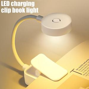 LED Charging Clip Book Light Folding Mini Bedside Lamp Clip USB Rechargeable LED Book Lamp Desk Reading Battery Lamp Travel Bedroom Reading Light
