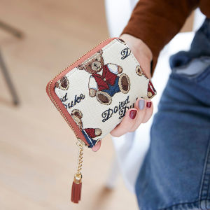 Womens Miniature High-Capacity Card Holder Zipper Wallet Credit Card Case Document Card Bag Thin Korean Style PU Leather