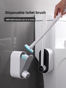 Wall-Mounted Toilet Brush with Replaceable Heads