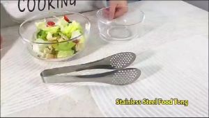 Penjepit Capitan Food Tongs Roti Makanan Gorengan Snack Stainless Dengan Lubang Anti Karat Multifungsi Praktis