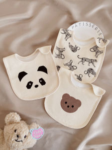 Pure Cotton Panda Neck Warmer Baby Saliva Proof Cartoon Bear Head Waterproof Feeding Towel Newborn Saliva Milk Wipe Towel