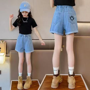 Washed Denim Girls Shorts Lightweight