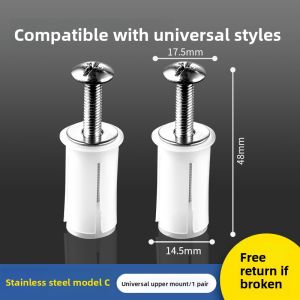 SUNINLIFE | Stainless Steel Toilet Seat Fixing Bolt with Clip Screw Universal Parts