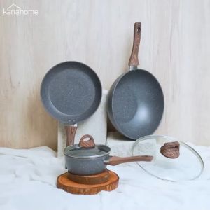 Kanahome - Keiko Set (Keiko Wokpan Saucepan & Silicone Utensil Set)