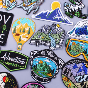 Nature Adventure Travel Patches For Clothing Sticker Mountain Camping Badge Iron On Patches On Clothes Outdoor Embroidery Patch