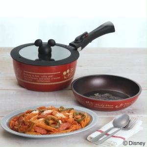 SKATER Mickey IH 20cm Pot & 20cm Fry pan with Detachable Handle/ Non-stick/ Diamond Coating - Genuine Disney Product