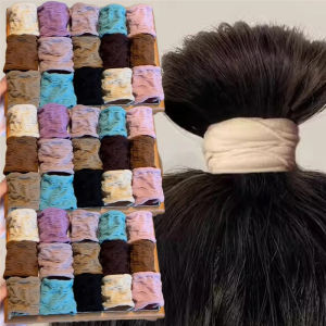 5 cái đàn hồi cao đơn giản Hàn Quốc dây thun nữ Phụ Nữ rộng màu đen dây buộc tóc Headband scrunchies 5.5cm Dây cột tóc cơ bản