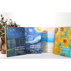 16k Van Gogh B5 Hardbound Spiral 302 Pages Thick Big Notebook gift College Watercolor Loose School
