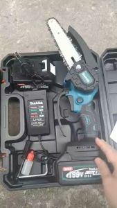 Máy cưa xích chạy pin MAKITA 199V- Lam  dài 6 inch - Pin 10 cell - Lõi đồng - hàng cao cấp bảo hành 12 tháng
