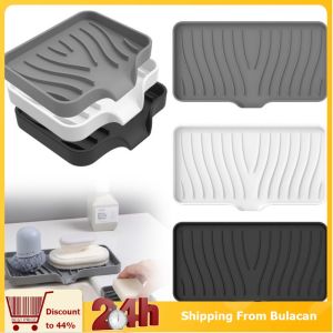 Silicone Soap Dish Holder Self Draining Non-slip Soap Tray Bathroom Kitchen Drain Rack for Home