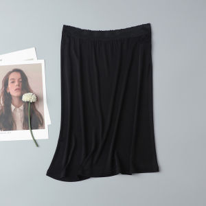 Elegant Simple Silk Anti-Light Semi-Body Skirt Comfortable Lace Trim High Elasticity Not Tight  Silk under Skirt