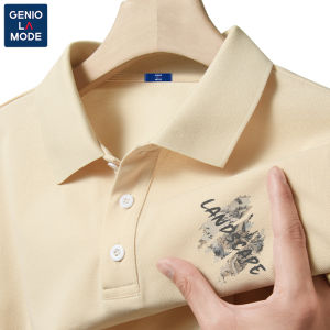 Business Polo Shirt Short Sleeve Mens T-shirt New Chinese Style Mid-aged Youth Upper Apparel Genio Lamode Summer Cotton Polyester