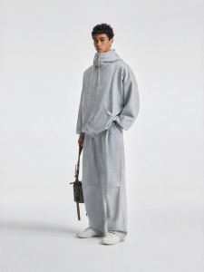 BODYDREAM | High Collar Batwing Sleeves Knit Zipper Hoodie