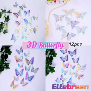3D Hollow Butterfly DIY Wall Decor Stickers Creative Wedding Birthday Party Decoration 12 Pcs/Set