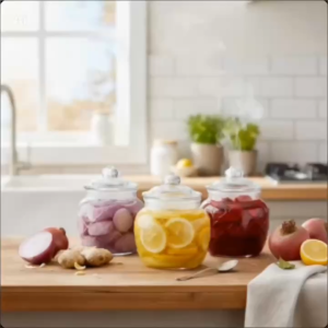Bộ 3 Hũ Thủy Tinh Muối Dưa Cà 650ml Vân Lưới Cao Cấp - Lọ Đựng Thực Phẩm Nắp Kín Chống Bụi