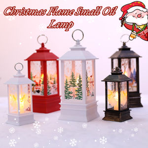 Christmas Flame Light Hanging Lantern Santa claus Flame Lantern Lamp Creative Party Home Decor