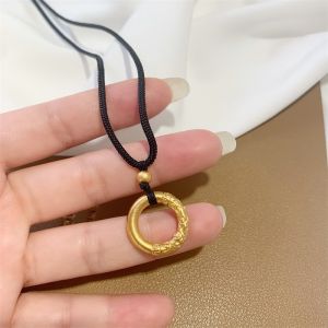 Love Bean Peace Lock Necklace Woven Cotton for Women Friend New Chinese Style Fashion Jewelry Alloy Pendant Keychain Pendant