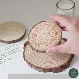 Đế gỗ tự nhiên lót nến thơm lót ly lót cốc khuếch tán tinh dầu decor trang trí nhiều kích thước