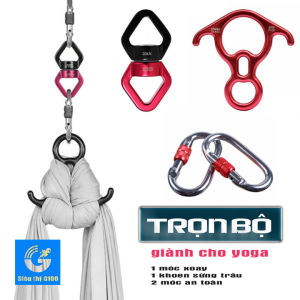 Bộ combo móc khoen treo lụa tập "YOGA" chịu lực tốt